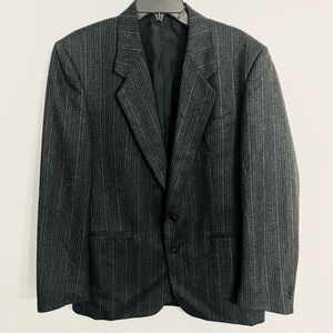 Men’s Vistula Made In Poland Pure Wool Blazer Suit Jacket 42 Regular Gray Stripe